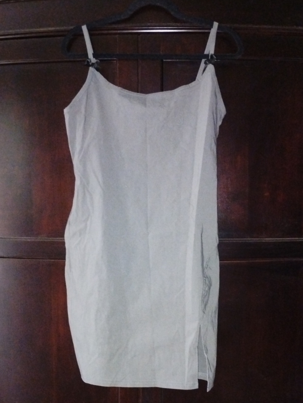 PrettyLittleThing Charcoal Green Slip Dress